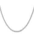 925 White Gold 3.1 mm Polished Chain Necklace