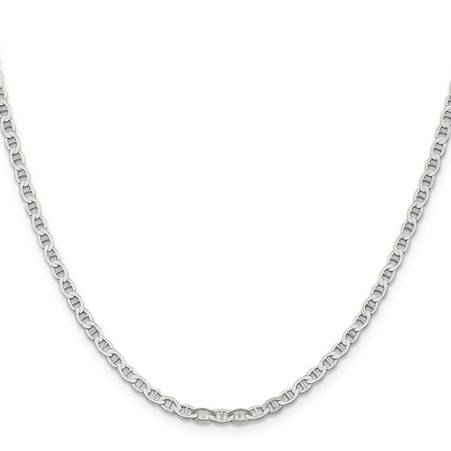 925 White Gold 3.1 mm Polished Chain Necklace