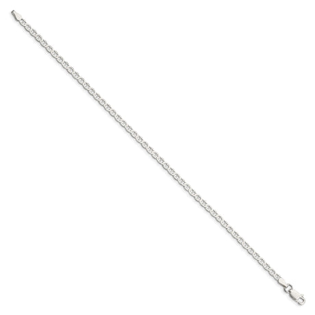 925 White Gold 3.1 mm Polished Chain Bracelet