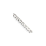 925 White Gold 3.1 mm Polished Chain Necklace detail view