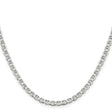 925 White Gold 4 mm Polished Chain Necklace