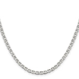 925 White Gold 4 mm Polished Chain Necklace
