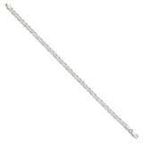 925 White Gold 4 mm Polished Chain Bracelet