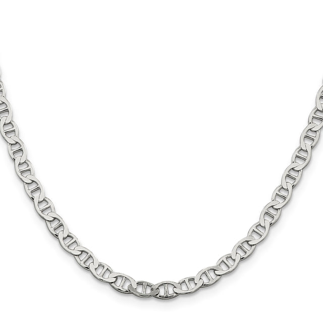 925 White Gold 4.75 mm Polished Chain Necklace