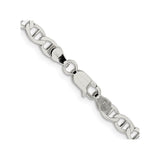 925 White Gold 4.75 mm Polished Chain Necklace alternate angle