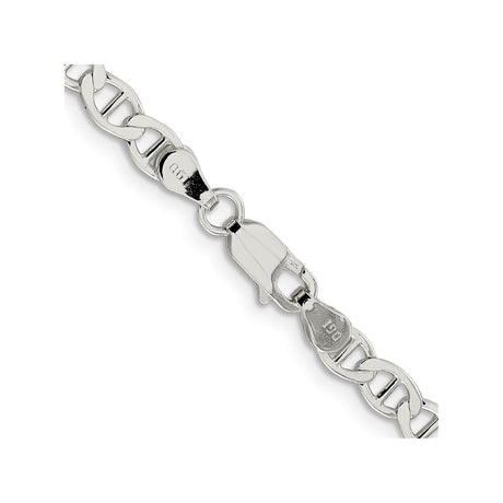 925 White Gold 4.75 mm Polished Chain Necklace alternate angle