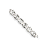 925 White Gold 4.75 mm Polished Chain Necklace detail view