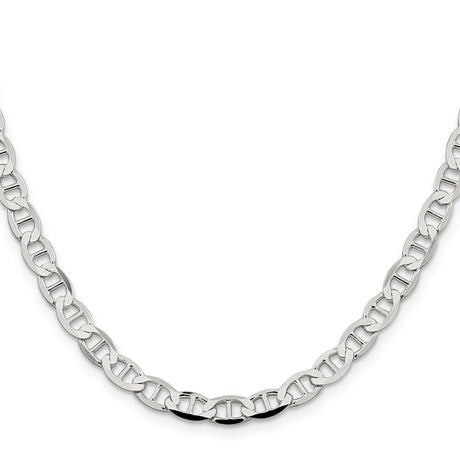 925 White Gold 5.7 mm Polished Chain Necklace