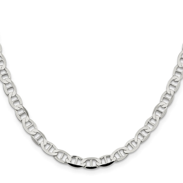 925 White Gold 5.7 mm Polished Chain Necklace