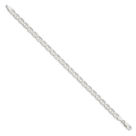 925 White Gold 5.7 mm Polished Chain Bracelet