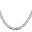 925 White Gold 7.1 mm Polished Chain Necklace