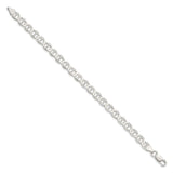 925 White Gold 7.1 mm Polished Chain Anklet