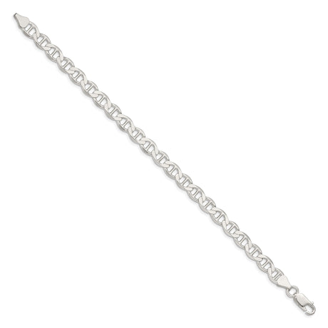 925 White Gold 7.1 mm Polished Chain Bracelet