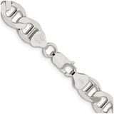 925 White Gold 8.9 mm Polished Chain Necklace alternate angle