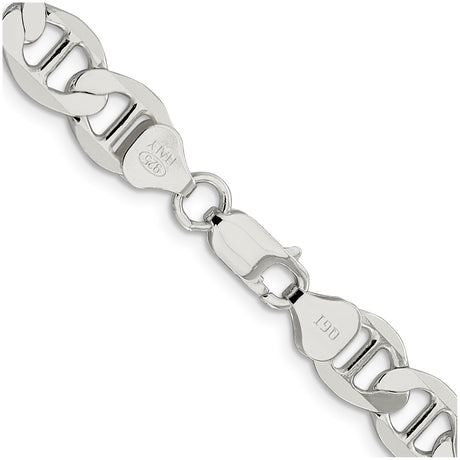 925 White Gold 8.9 mm Polished Chain Necklace alternate angle