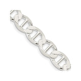 925 White Gold 8.9 mm Polished Chain Necklace detail view