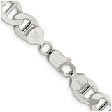 925 White Gold 9.95 mm Polished Chain Necklace alternate angle