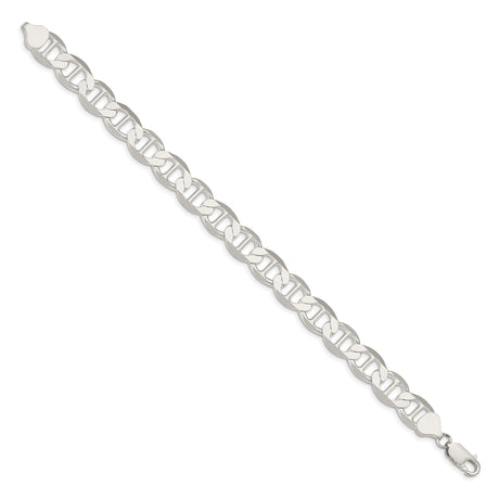 925 White Gold 9.95 mm Polished Chain Anklet