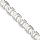 925 White Gold 9.95 mm Polished Chain Necklace detail view