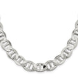 925 White Gold 12.3 mm Polished Chain Necklace