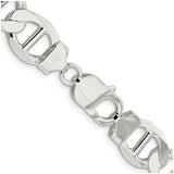 925 White Gold 12.3 mm Polished Chain Necklace alternate angle
