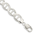 925 White Gold 12.3 mm Polished Chain Bracelet shown for scale