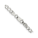 925 White Gold 4.5 mm Curb Chain Necklace, Polished alternate angle