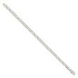 925 White Gold 4.5 mm Curb Chain Bracelet, Polished