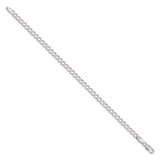 925 White Gold 4.5 mm Curb Chain Bracelet, Polished