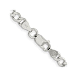 925 White Gold 5.3 mm Curb Chain Necklace, Polished alternate angle