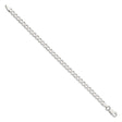 925 White Gold 5.3 mm Curb Chain Bracelet, Polished