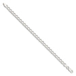 925 White Gold 6.7 mm Curb Chain Bracelet, Polished