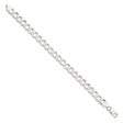 925 White Gold 8.1 mm Curb Chain Bracelet, Polished