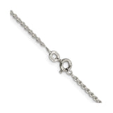925 White Gold 1.5 mm Polished Chain Necklace, Solid alternate angle