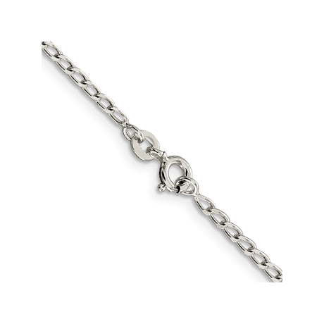 925 White Gold 2 mm Polished Chain Necklace, Solid alternate angle