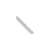 925 White Gold 2 mm Polished Chain Necklace, Solid detail view