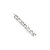 925 White Gold 2.8 mm Polished Chain Necklace, Solid detail view