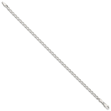 925 White Gold 3.2 mm Polished Chain Anklet, Solid