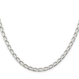925 White Gold 4.3 mm Polished Chain Necklace, Solid