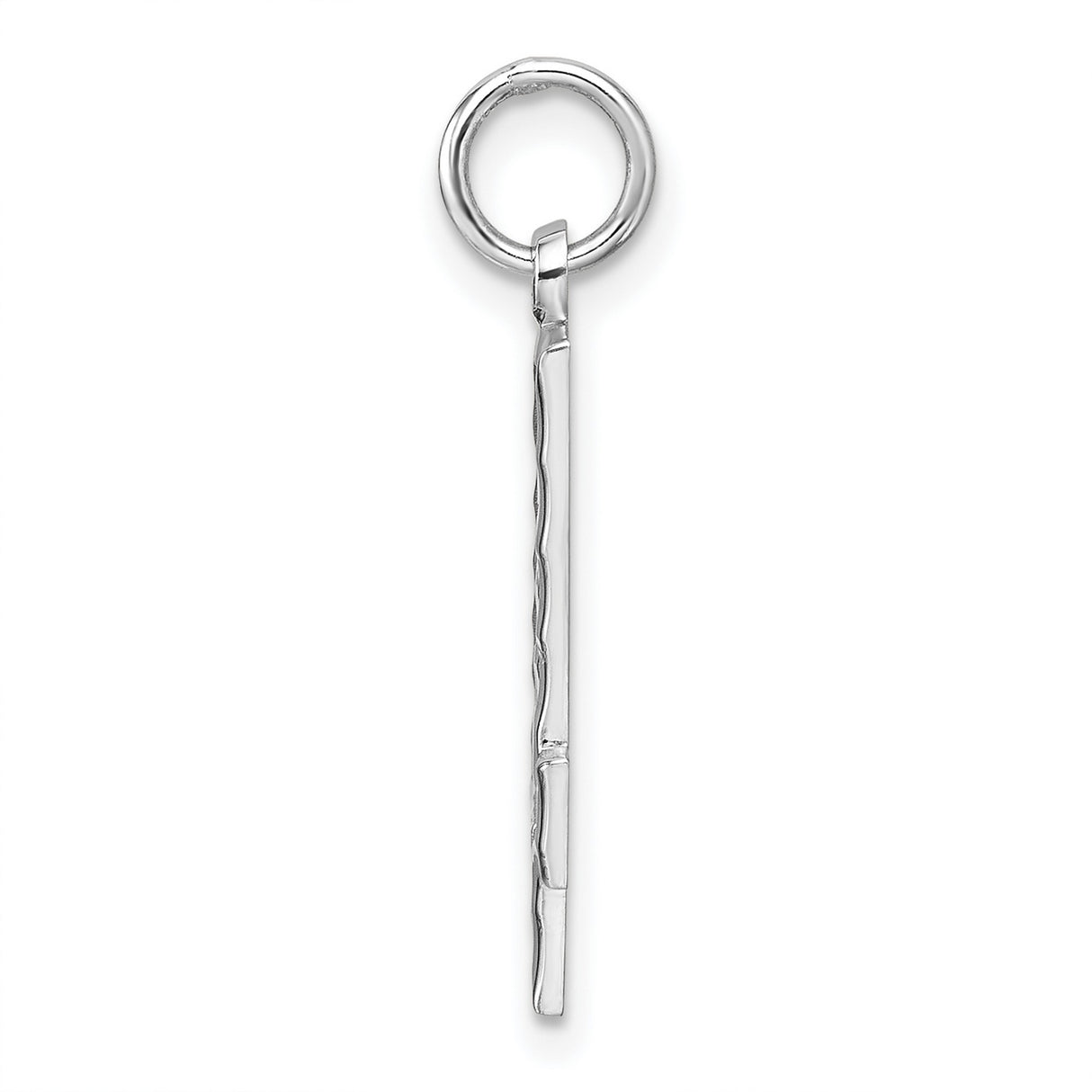 Sterling Silver Number 4 Pendant with Bold Cutout Design, Polished and Textured Finish