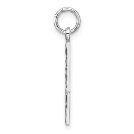 Sterling Silver Number 4 Pendant with Bold Cutout Design, Polished and Textured Finish