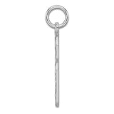 Large Diamond-cut #6 Charm Pendant in Real 925 Sterling Silver