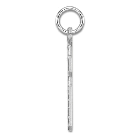 Large Diamond-cut #6 Charm Pendant in Real 925 Sterling Silver