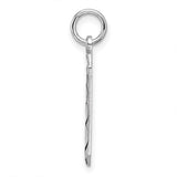 Sterling Silver Number Nine Pendant Charm with Polished and Textured Finish, Unisex Sports Jewelry