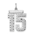 Large #15 Charm Pendant in Real 925 Sterling Silver