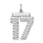 Large #17 Charm Pendant in Real 925 Sterling Silver