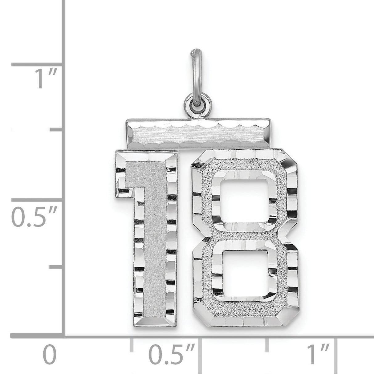 Large #18 Charm Pendant in Real 925 Sterling Silver