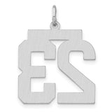 Large #23 Charm Pendant in Real 925 Sterling Silver