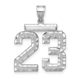 Large #23 Charm Pendant in Real 925 Sterling Silver