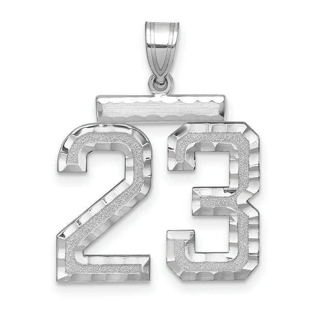 Large #23 Charm Pendant in Real 925 Sterling Silver